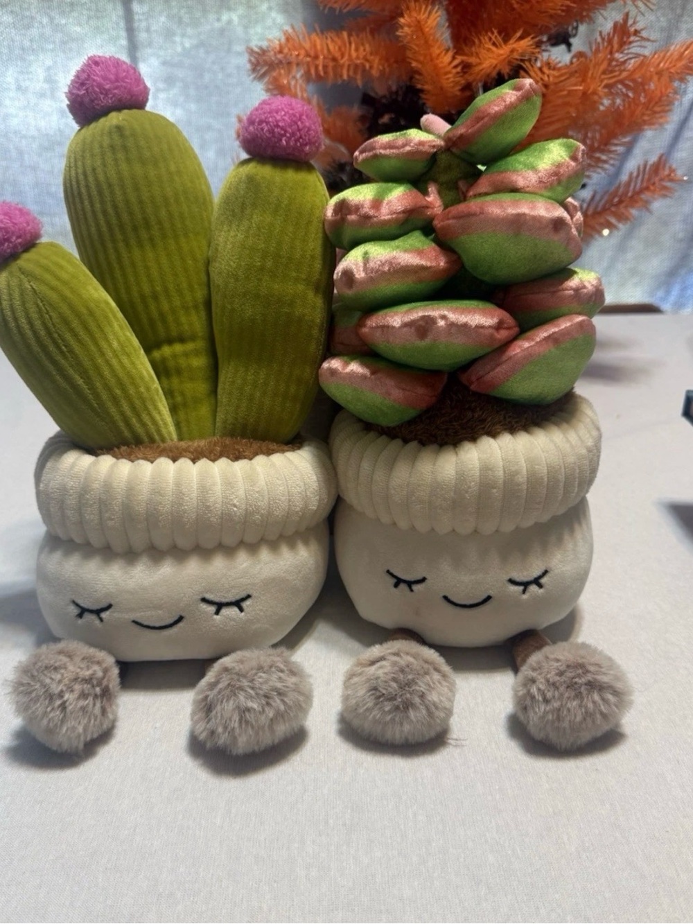 Greenbrier Cactus & Succulent Potted Plant Plush Set of 2 Washable 2020